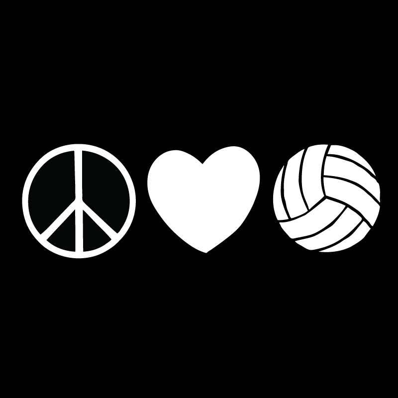Peace Love Volleyball Decal