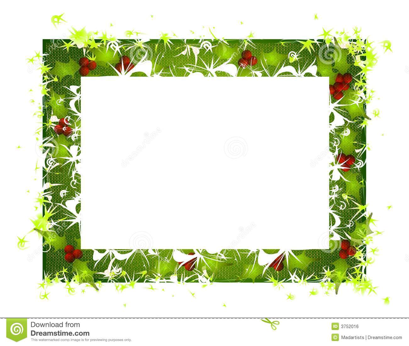 Rustic Holly Leaves Christmas Frame 2 Royalty Free Stock Image   Image