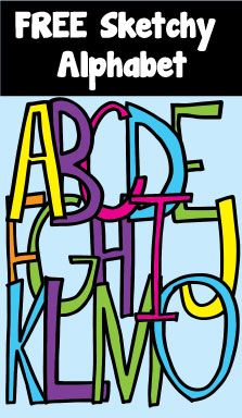 Scrappy Sketchy Alphabet   Clipart For Teachers