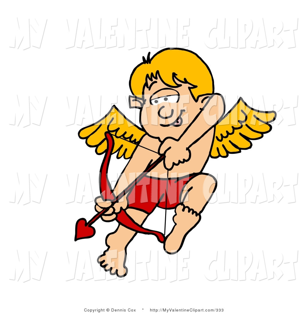 Valentine S Clipart Of A Valentine Cupid Boy Shooting An Arrow Of Love    