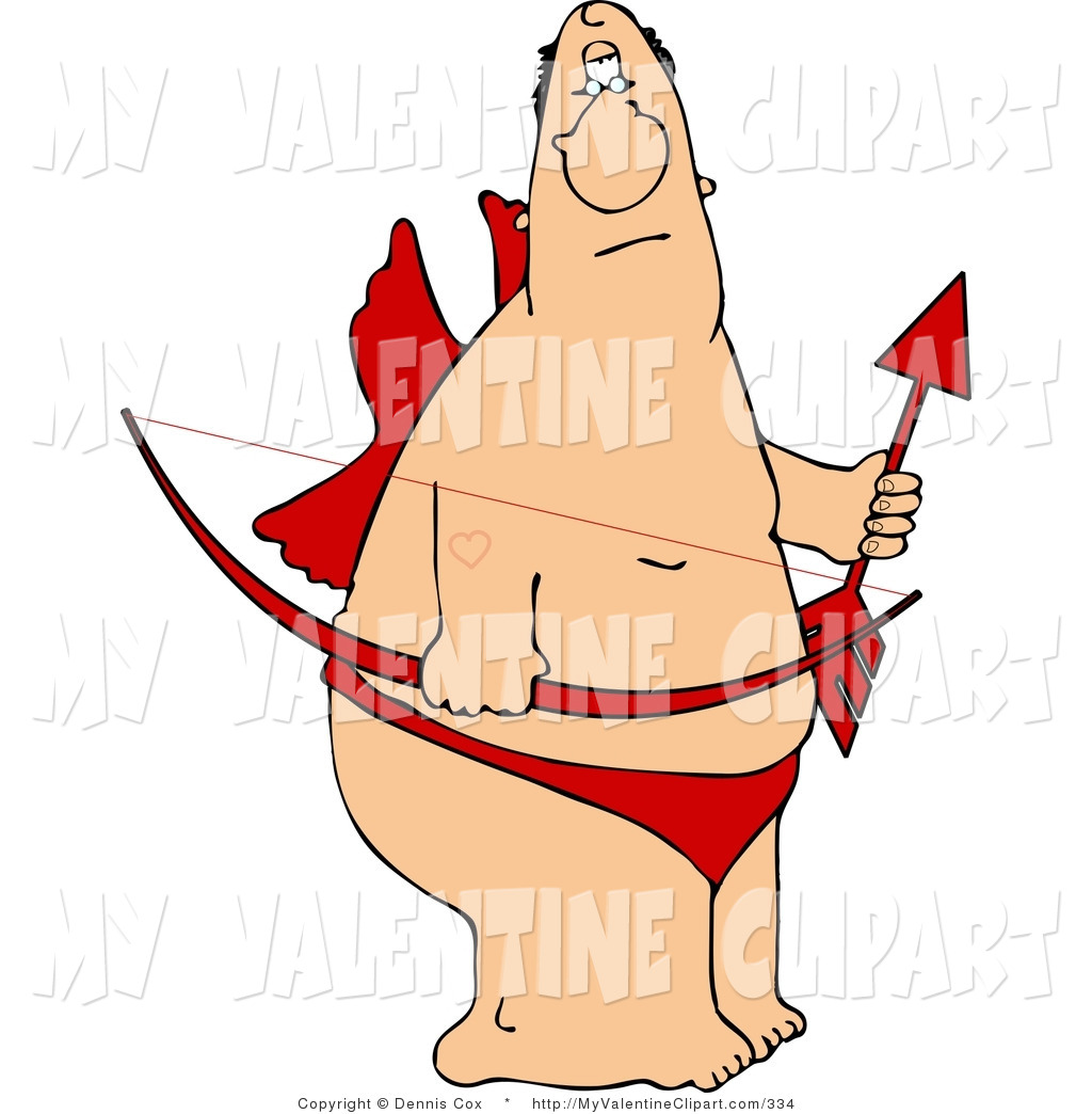Valentine S Clipart Of A Valentine Cupid Man In Underwear With Wings