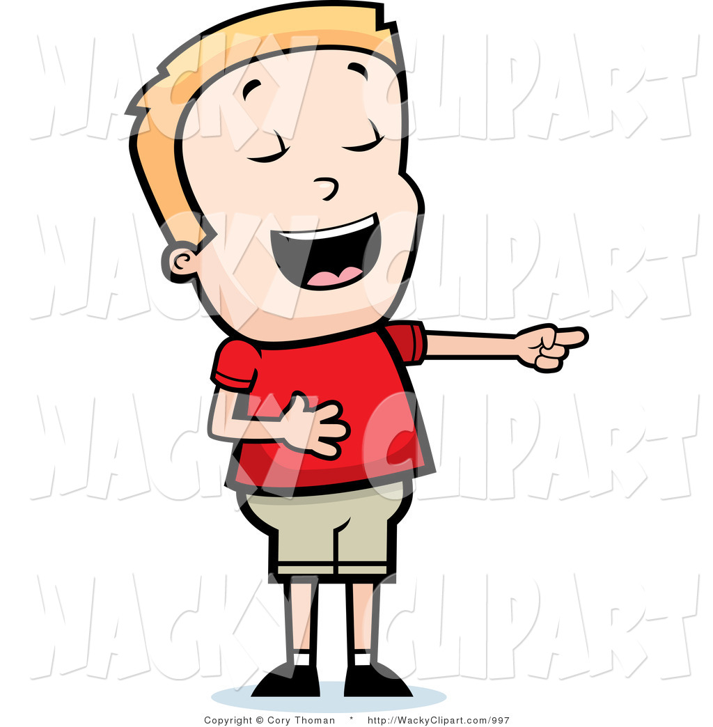 Vector Clipart Of A Blond Boy Pointing And Laughing By Cory Thoman