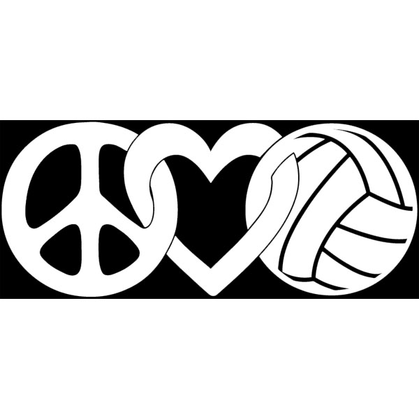 Volleyball Gifts Decals Peace Love Volleyball Jpg