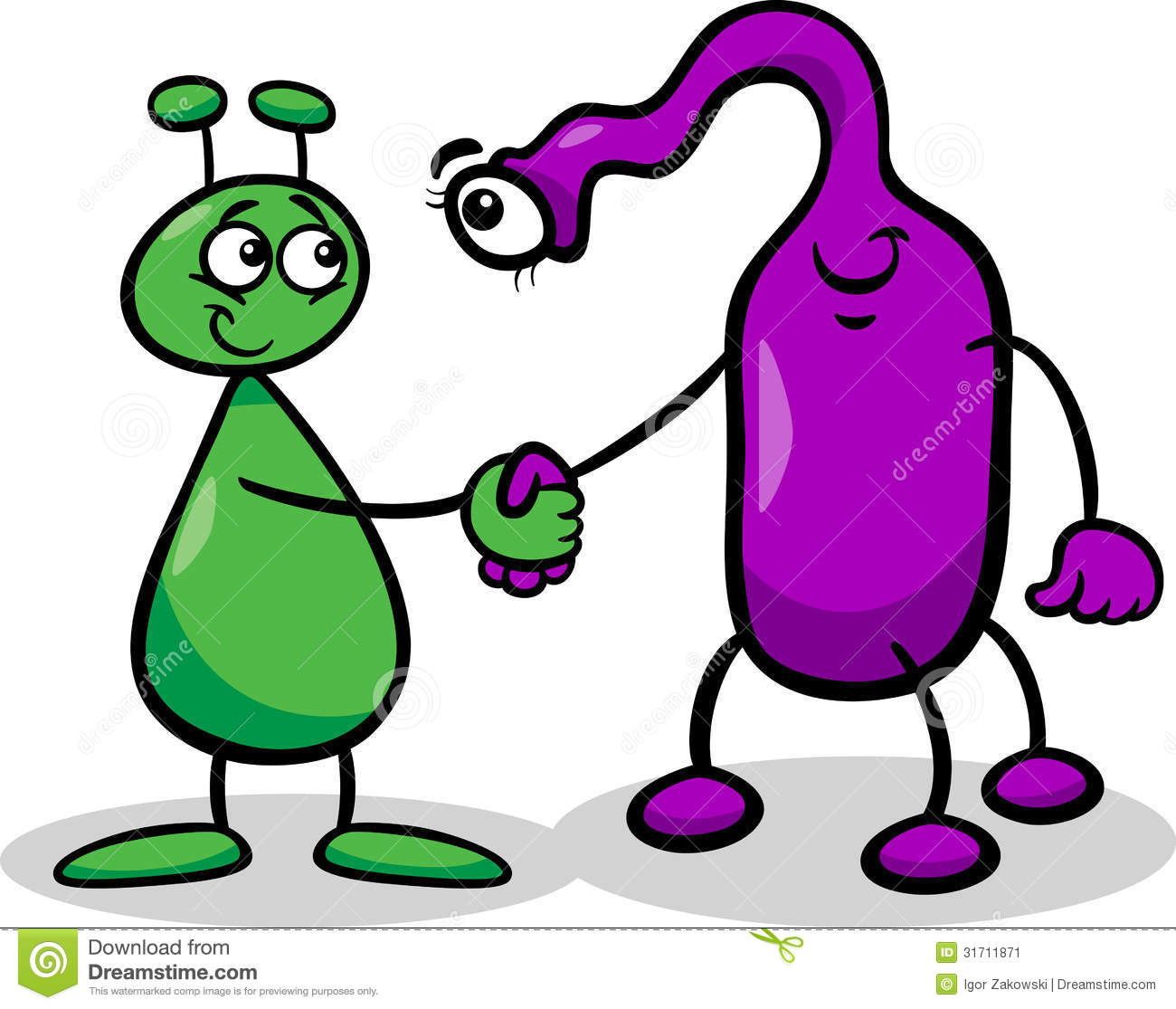 Aliens Or Martians Cartoon Illustration Stock Image   Image  31711871