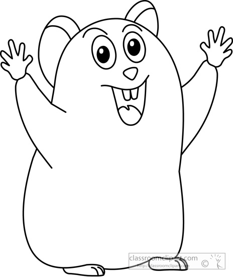 Animals   Hamster 03 Outline 116   Classroom Clipart