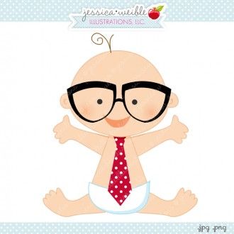 Baby Boy   Cute Baby Clipart Graphic Baby Wearing Glasses  Geek  Baby