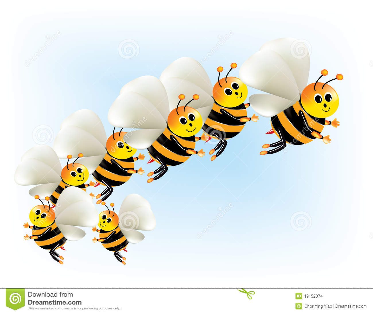 Bees Following The Leader To Find Nectar 