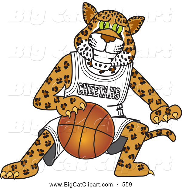 Big Cat Cartoon Vector Clipart Of A Cute Cheetah Character School