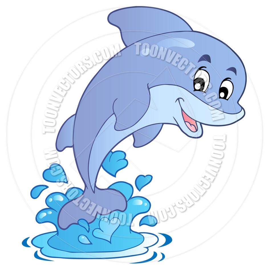 Cartoon Happy Jumping Dolphin By Clairev   Toon Vectors Eps  39397