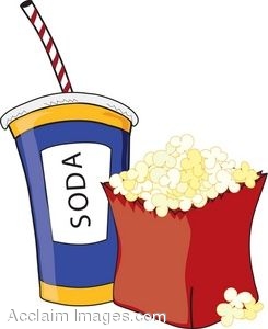 Clip Art Of A Bag Of Popcorn And A Soda