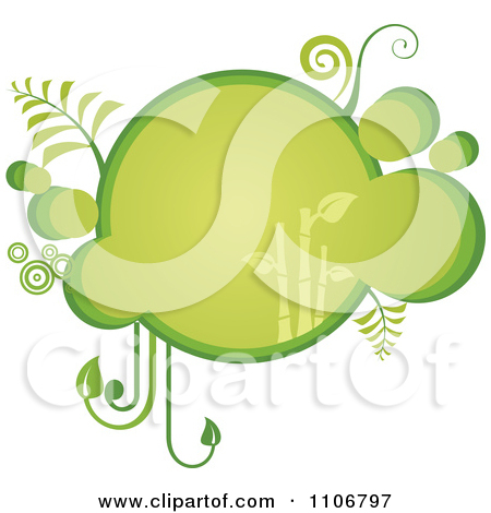 Clipart Illustration Of Stalks Of Green Bamboo Spurting Over A White