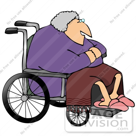 Clipart Of A Senior Woman Sitting In A Wheelchair With A Blanket