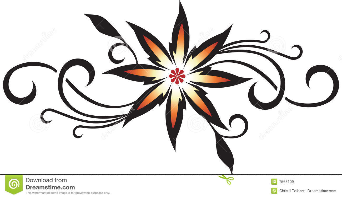 Filigree Abstract Flower Design Royalty Free Stock Images   Image
