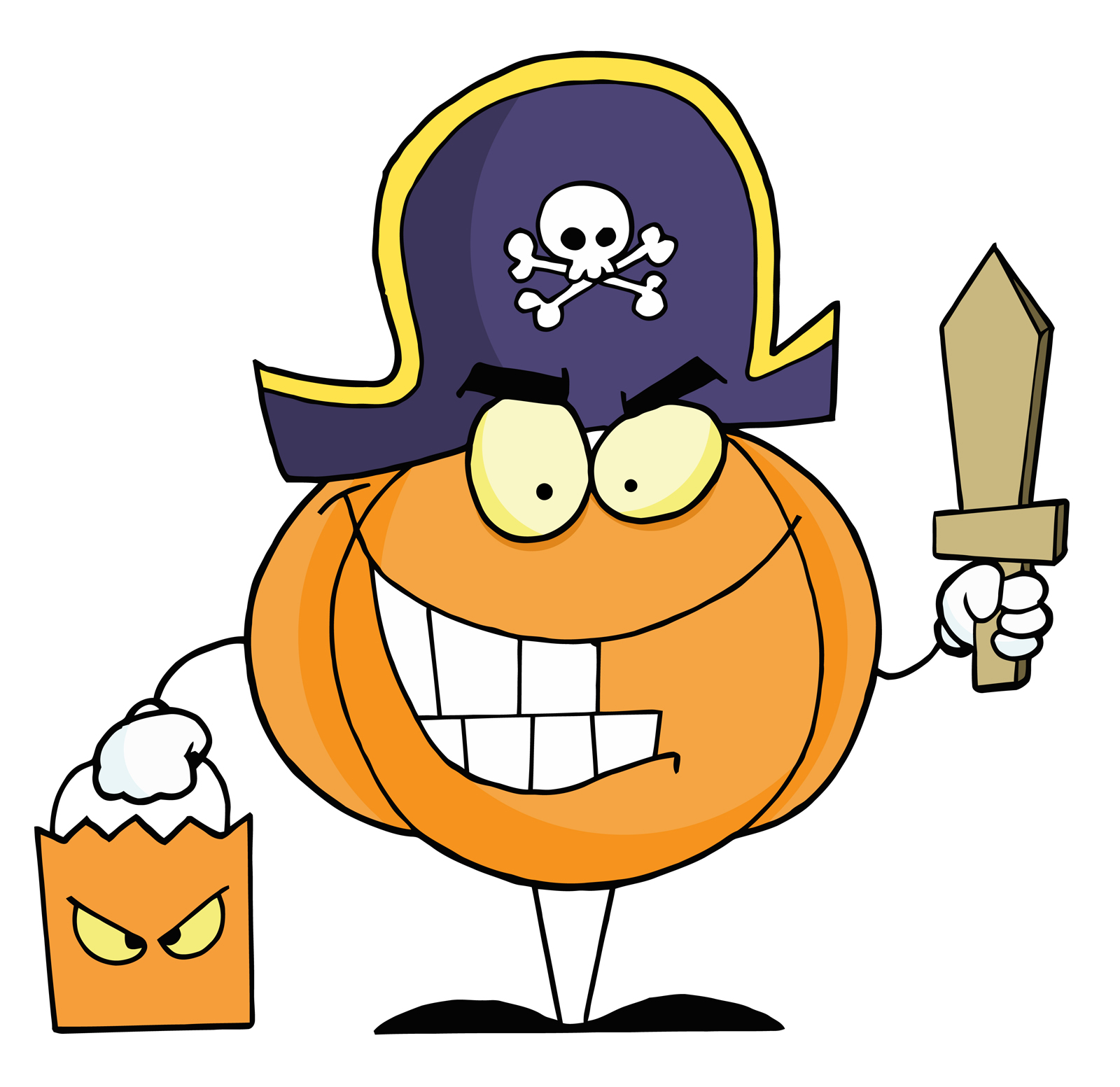 Free Cartoon Clipart Illustration Of A Halloween Pumpkin Character