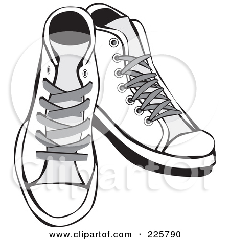 Free  Rf  Clipart Illustration Of A Black And White Pair Of