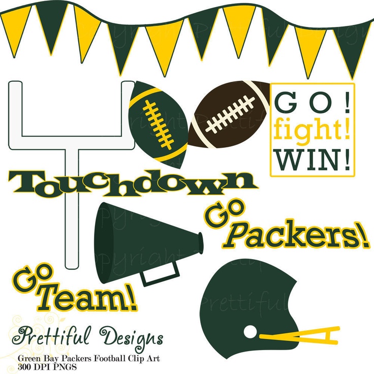 Green Bay Packers Football Clip Art   Personal Or Commercial Use   3