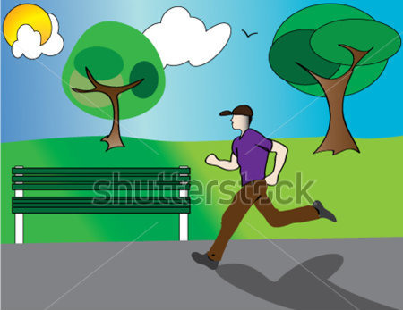 Guy Running In The Park Outdoor Jpg
