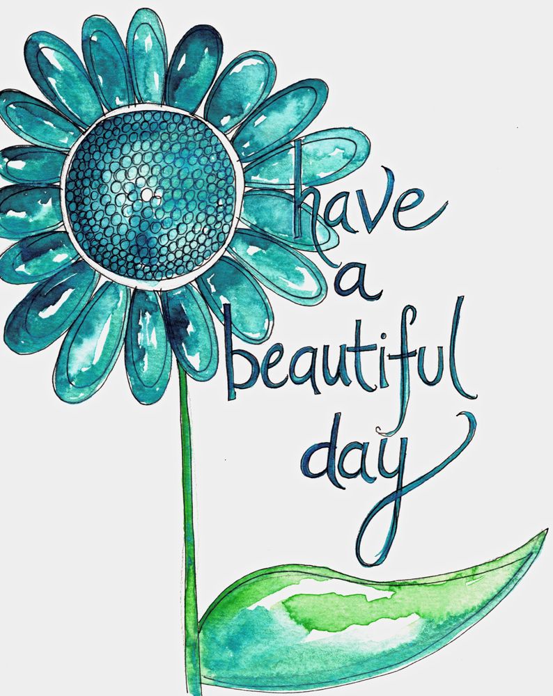 Have A Beautiful Day Flower Illustration By Kathryn Cole And