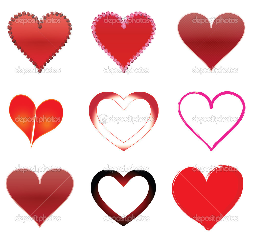 Hearts Clipart Beautiful Illustration For Valentines Day   Stock