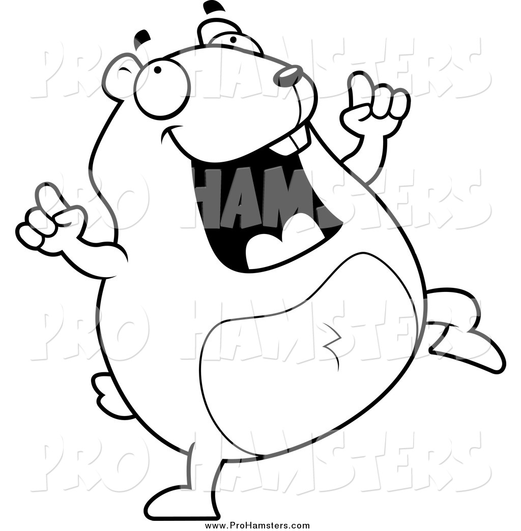 Illustration Of A Black And White Hamster Doing A Happy Dance By Cory