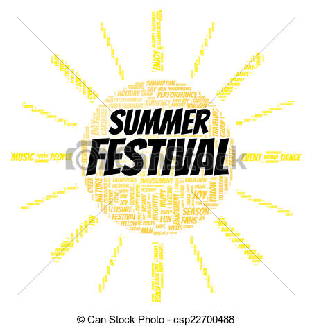 Illustration Of Summer Festival Word Cloud Concept   Summer Festival