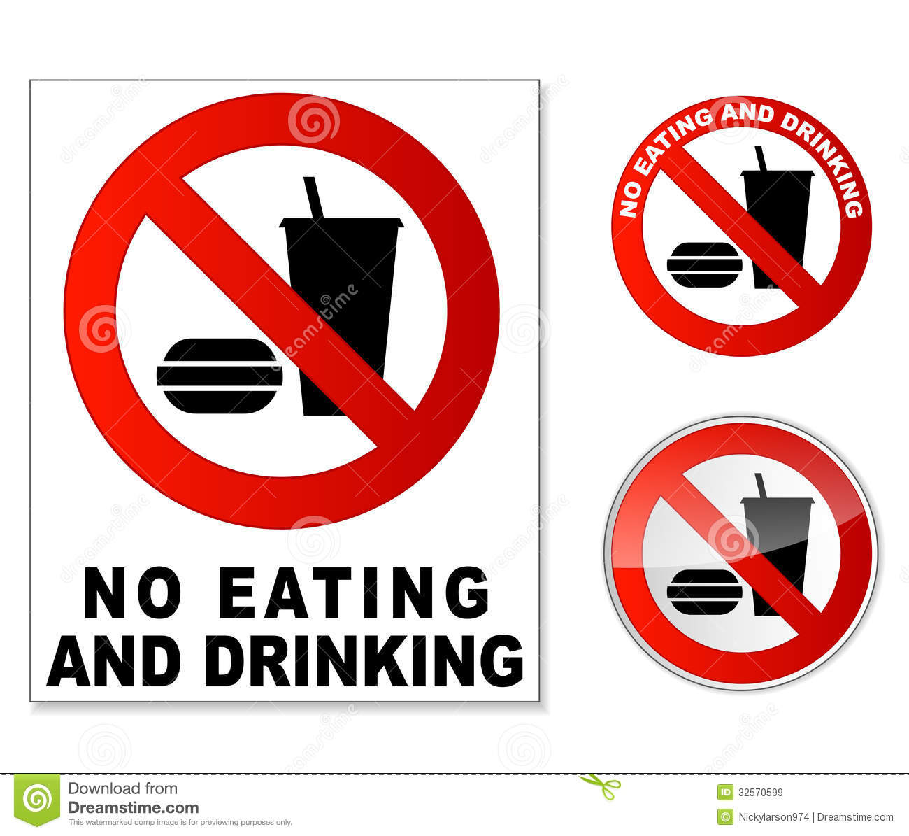 No Eating And Drinking Sign On White Background Mr No Pr No 0 771 0