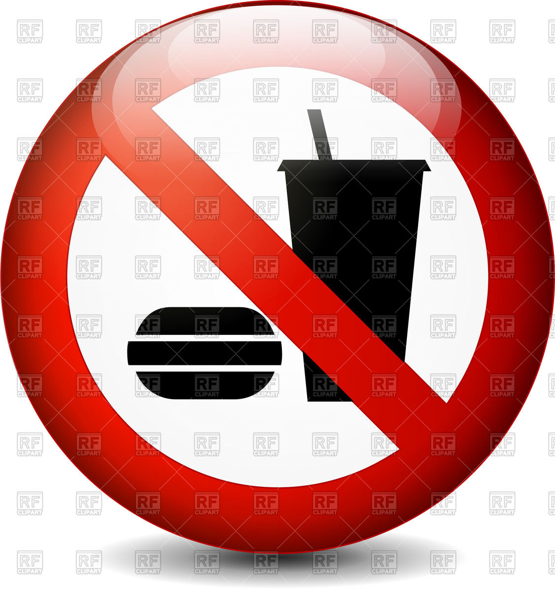 Restrictive Sign   No Eating And Drinking Round Sign 70691 Download
