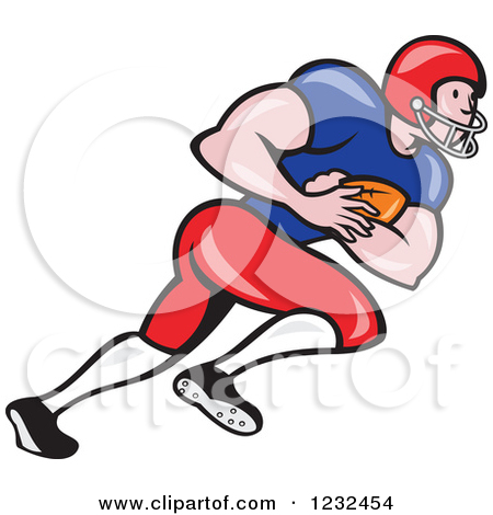 Running Football Player Clipart 1232454 Clipart Of A Gridiron American
