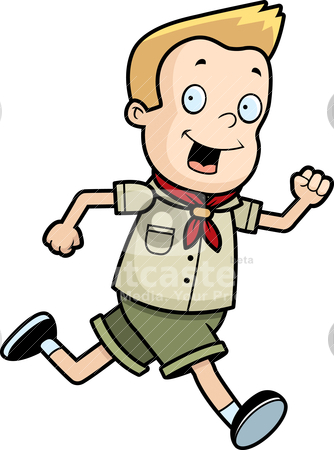 Scout Running Stock Vector Clipart A Happy Cartoon Boy Scout Running