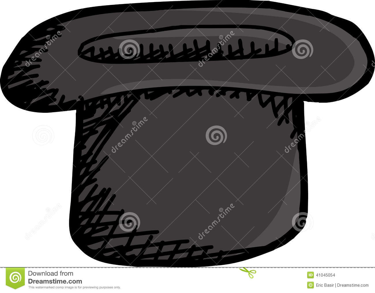 Single Black Magician Hat On Isolated White Background