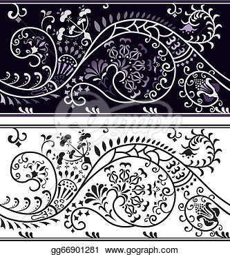 Stock Illustration   Filigree Flower Border  Clipart Illustrations