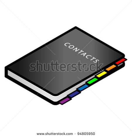 Thin Book Clipart A Black Contacts Book With
