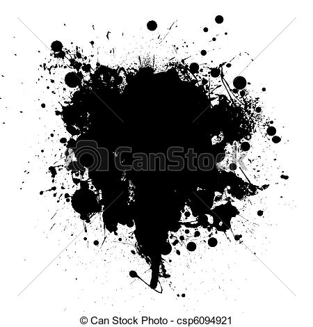 Vector Clip Art Of Black Ink Splatter   Abstract Black Ink Grunge