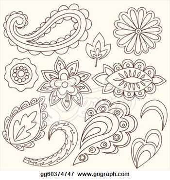 Vector Stock   Henna Paisley Tattoo Doodles Vector  Stock Clip Art    