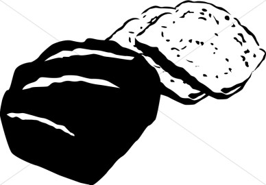 Black And White Bread Loaf   Communion Clipart