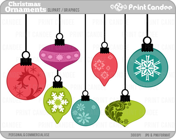 Christmas Ornaments   Digital Clip Art   Personal And Commercial Use    