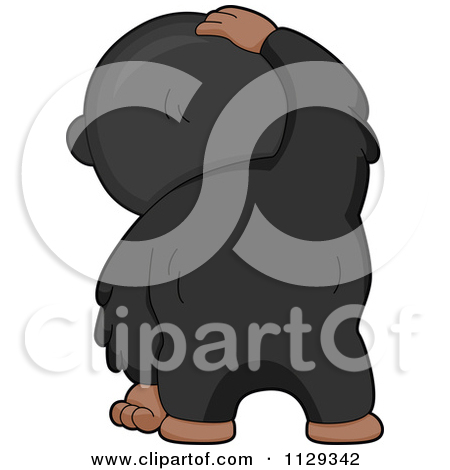 Clipart Illustration Of A Cute Baby Monkey Sitting And Eating A Banana