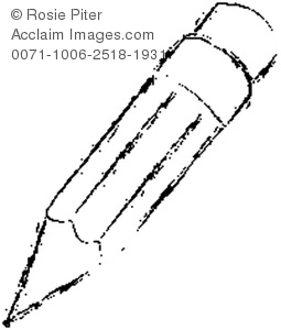 Clipart Image Of Black And White Pencil   Acclaim Stock Photography