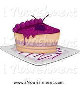 Clipart Of A Piece Of Blueberry Cake By Bnp Design Studio