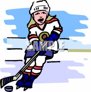 Female Hockey Player   Royalty Free Clipart Picture