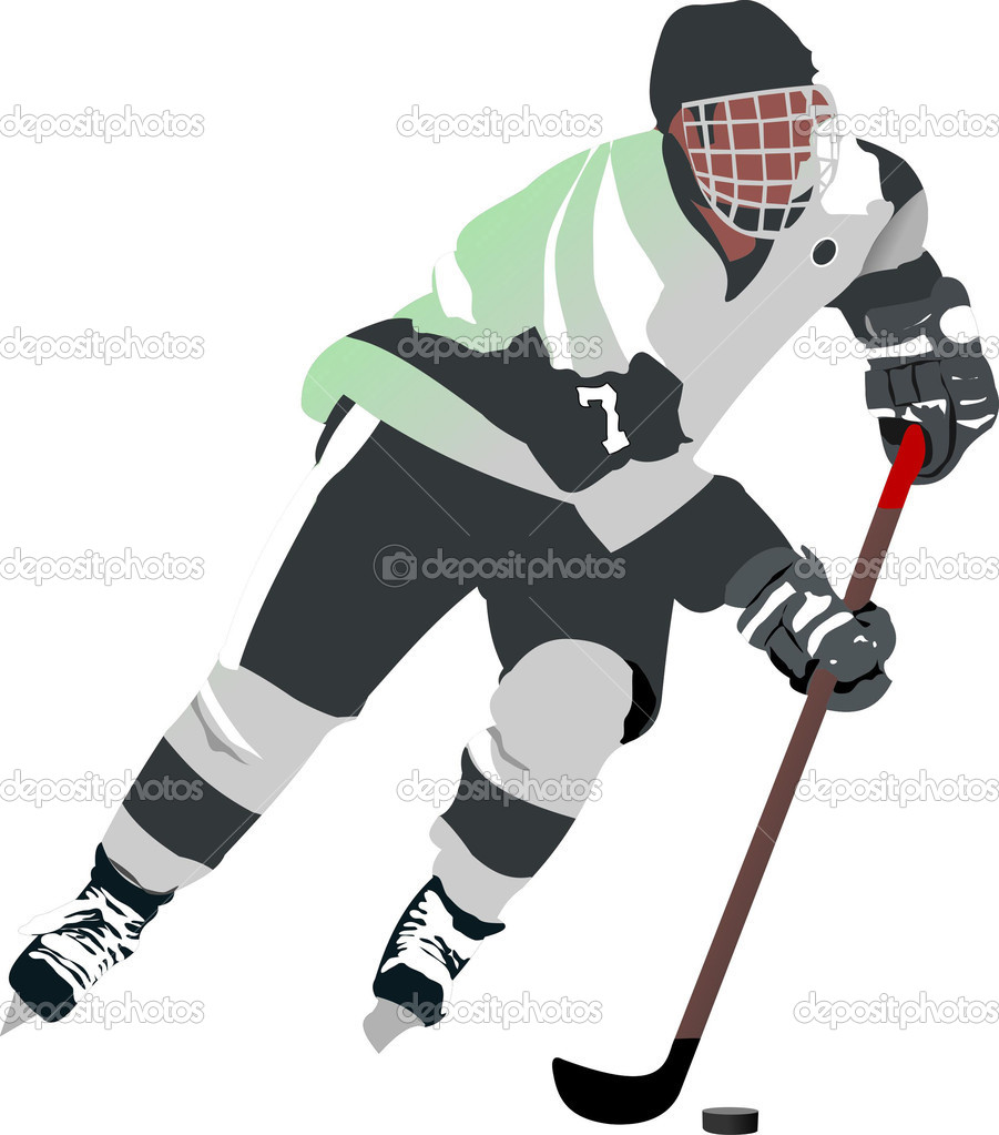 Ice Hockey Player  Vector Illustration   Stock Vector   Leonido