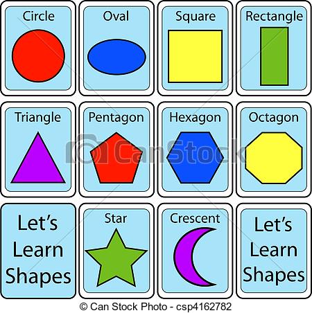 Illustration Of Set Of Shape Flash Cards Csp4162782   Search Clipart