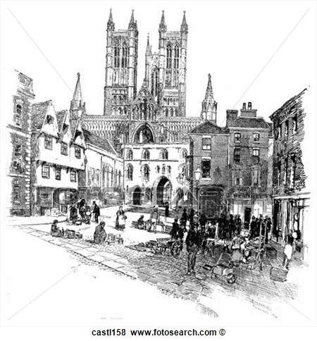 Of The Exchequer Gate And The West Front Of Lincoln Cathedral England
