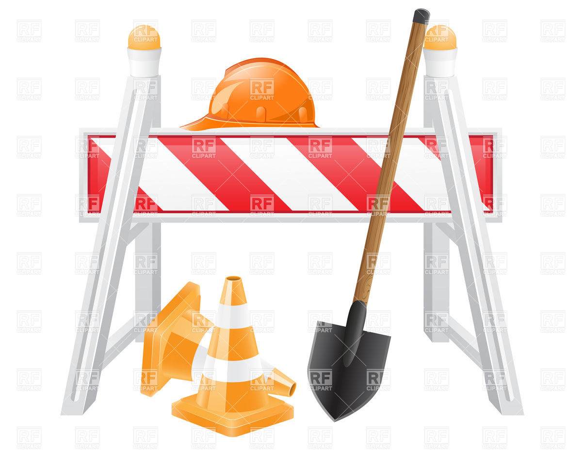 Roadway Maintenance Symbols   Barrier Traffic Cone Hard Hat And    