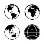 Set Of Earth Planet Globe Web And Mobile Icons Vector Earth Planet    