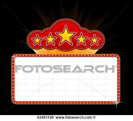Stock Illustration Of Blank Movie Theater Or Casino Marquee K5483128