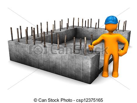 Stock Illustration Of Foundation Civil Engineer   Civil Engineer With