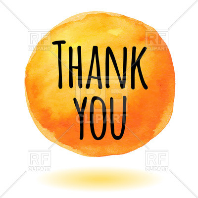 Thank You Card With Orange Watercolor Circle 72213 Download Royalty