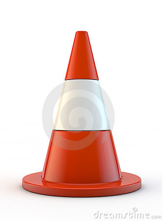 Traffic Cones  3d Image On White Background 
