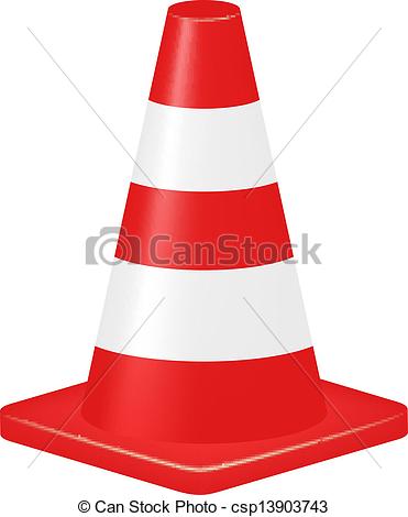 Vector   Red Traffic Cone   Stock Illustration Royalty Free